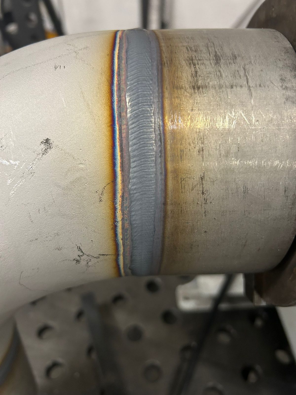 Curva in acciaio inox saldata testa a testa su tubo — Pierotti WS